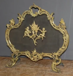 Pamono Louis XV Bronze Fireplace Screen, 1800s
