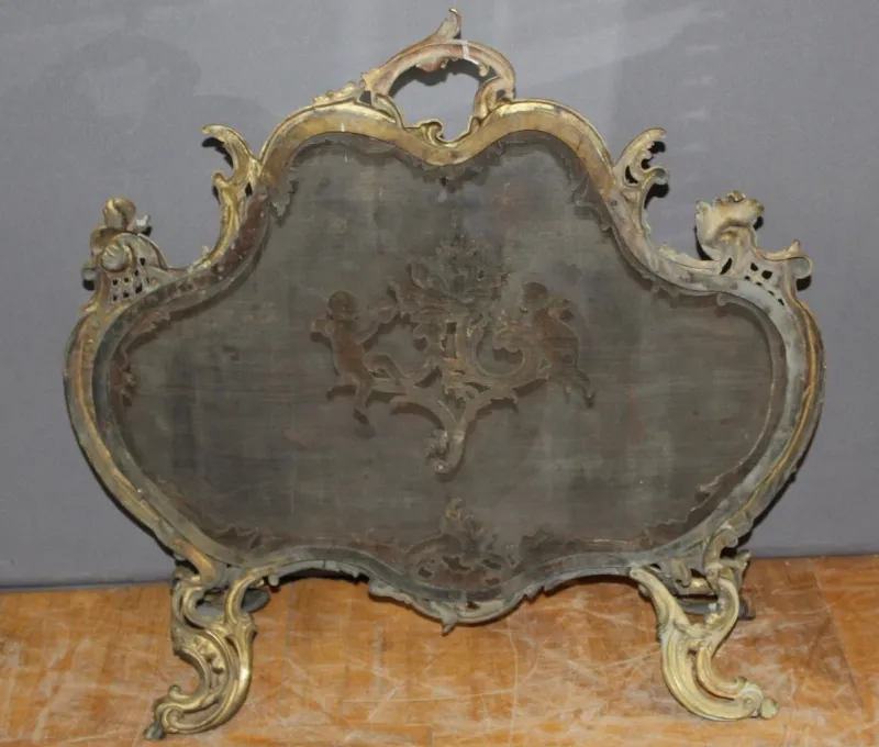 Pamono Louis XV Bronze Fireplace Screen, 1800s