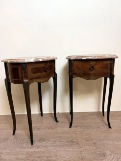 Pamono Louis XV Ceremonial Tables in Precious Wood, Set of 2><noscript><img width=