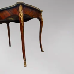 Pamono Louis XV Desk Table with Flower Bouquet Marquetry