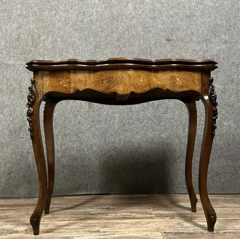 Outlet Pamono Louis XV Game Table in Marquetry