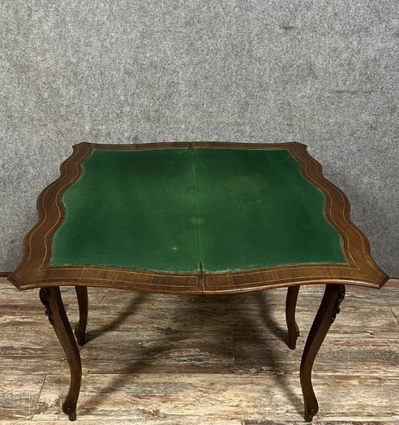 Outlet Pamono Louis XV Game Table in Marquetry