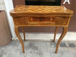 Best Pamono Louis XV Inlaid Wood Game Table