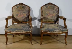 Best Pamono Louis XV Living Room Set in Walnut, 1920s, Set of 5