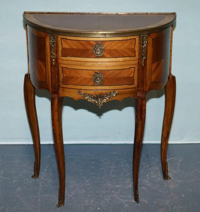 Online Pamono Louis XV Marquetry Side Table Nightstand with Gilt Gold Mounts