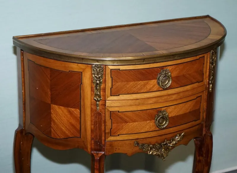 Online Pamono Louis XV Marquetry Side Table Nightstand with Gilt Gold Mounts