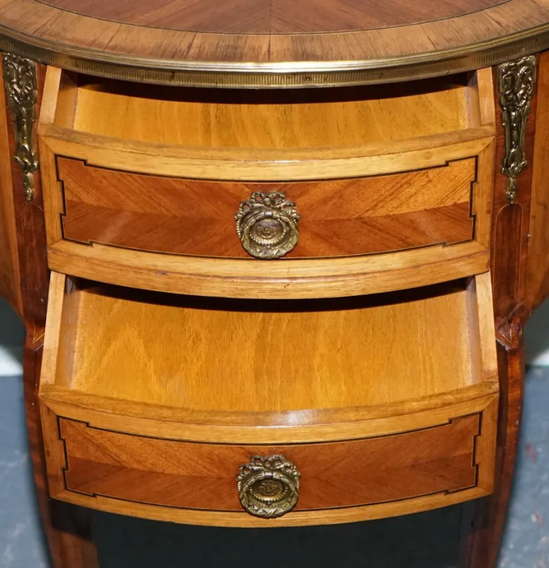 Online Pamono Louis XV Marquetry Side Table Nightstand with Gilt Gold Mounts