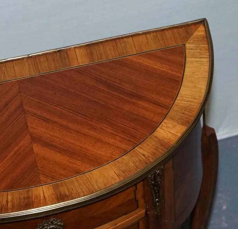 Online Pamono Louis XV Marquetry Side Table Nightstand with Gilt Gold Mounts
