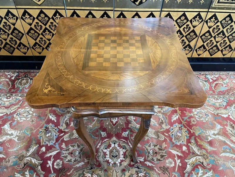Online Pamono Louis XV Marquetry Style Games Table