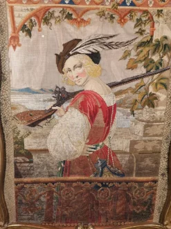 Pamono Louis Xv Period Fireplace Screen in Doré Wood and Tapestry, 18th Century><noscript><img width=