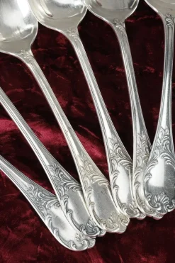 Pamono Louis XV Silver-Plated Flatware, 1900s, Set of 51><noscript><img width=