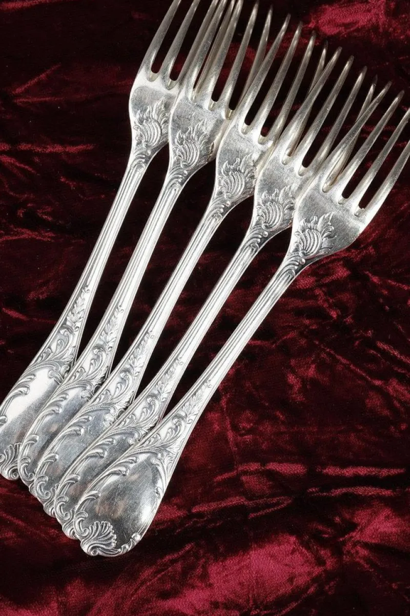 Pamono Louis XV Silver-Plated Flatware, 1900s, Set of 51> Cutlery & Serving Utensils