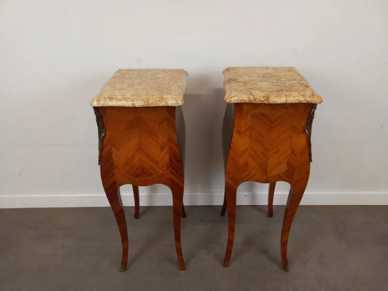 New Pamono Louis XV Style Bedside Tables, 1950s, Set of 2