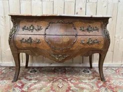 Discount Pamono Louis XV Style Chest of Drawers in Flower Marquetry