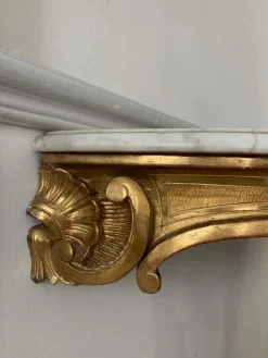 New Pamono Louis XV Style Console in Gilded Wood, France, 19th Century