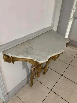 New Pamono Louis XV Style Console in Gilded Wood, France, 19th Century