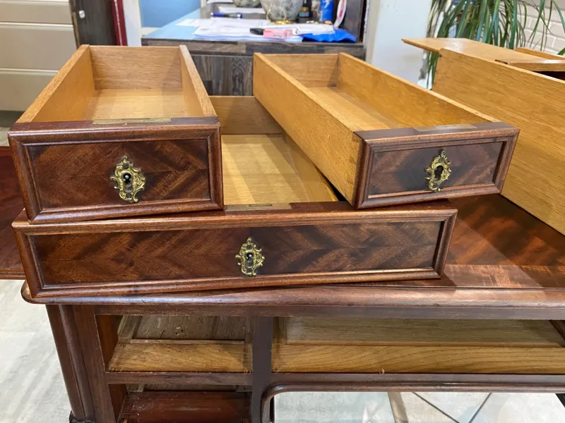 Online Pamono Louis XV Style Desk with Drawers and Shelves, 1890s