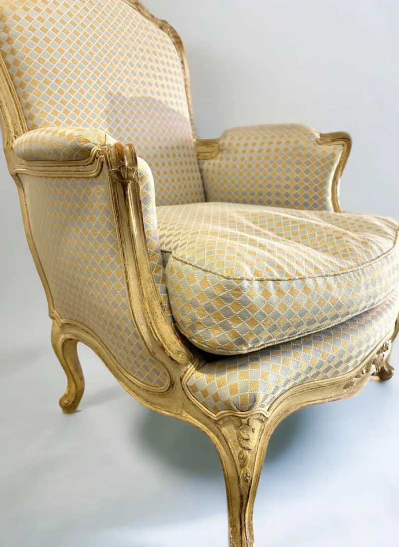 Pamono Louis XV Style Living Room in Lacquered Wood, 1900, Set of 3> Living Room Sets