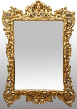 Outlet Pamono Louis XV Style Mirror in Gilded and Carved Wood, Florence, 19th Century