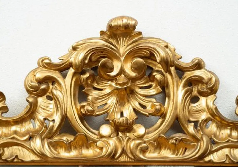 Outlet Pamono Louis XV Style Mirror in Gilded and Carved Wood, Florence, 19th Century