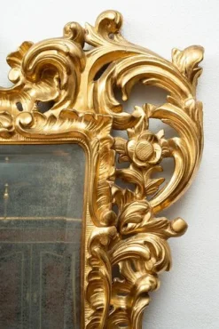Outlet Pamono Louis XV Style Mirror in Gilded and Carved Wood, Florence, 19th Century