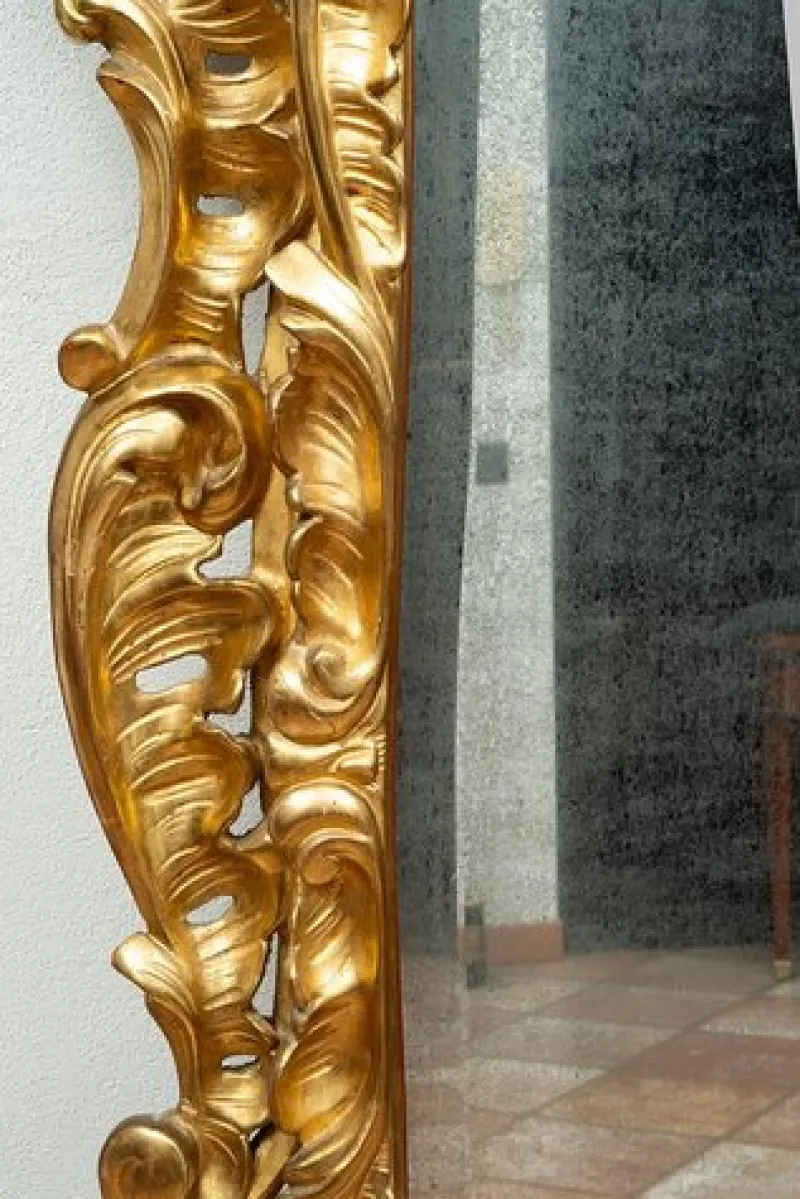 Outlet Pamono Louis XV Style Mirror in Gilded and Carved Wood, Florence, 19th Century