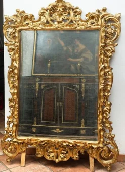 Outlet Pamono Louis XV Style Mirror in Gilded and Carved Wood, Florence, 19th Century