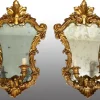 Pamono Louis XV Style Mirrors in Gilded and Carved Wood, Venice, 19th Century, Set of 2> Wall Lights & Sconces