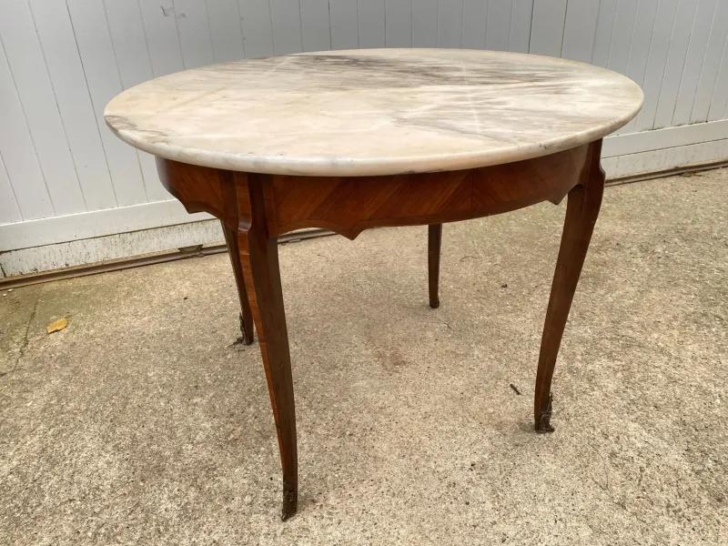 Online Pamono Louis XV Style Round Marble Coffee Table