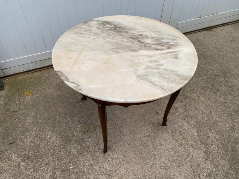 Online Pamono Louis XV Style Round Marble Coffee Table
