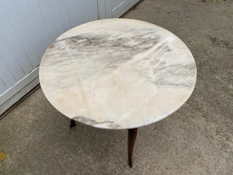 Online Pamono Louis XV Style Round Marble Coffee Table