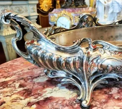 Pamono Louis XV Style Silver Plated Bronze Jardiniere, 1800s> Planters And Jardiniere
