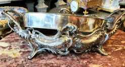 Pamono Louis XV Style Silver Plated Bronze Jardiniere, 1800s><noscript><img width=