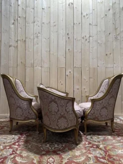 New Pamono Louis XV Style Sofa and Chairs, Set of 3