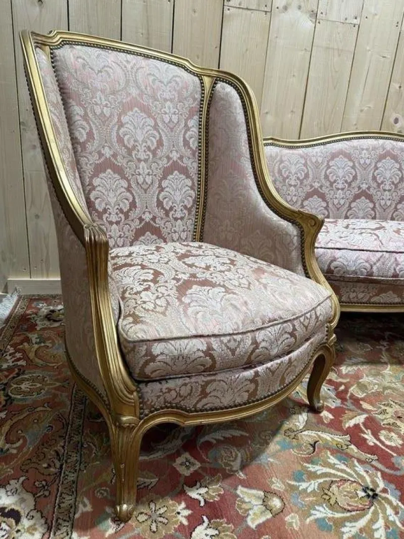 New Pamono Louis XV Style Sofa and Chairs, Set of 3