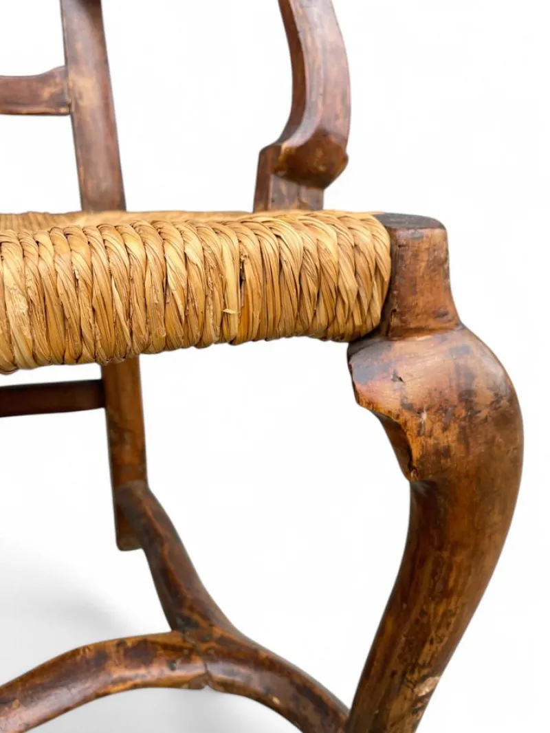 Pamono Louis XV Venetian Armchair in Walnut> Lounge Chairs & Armchairs