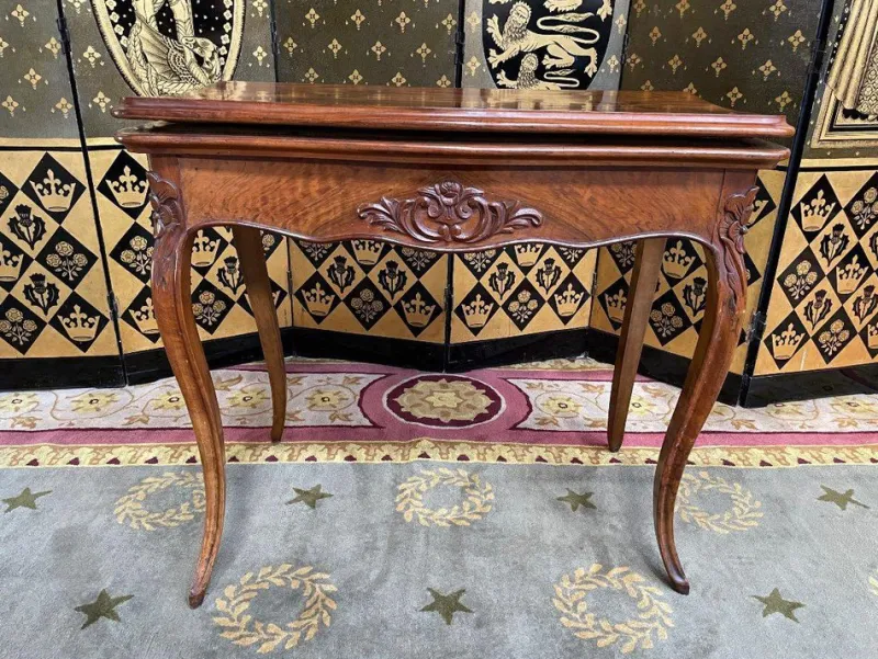 Pamono Louis XV Walnut Games Table> Game Tables