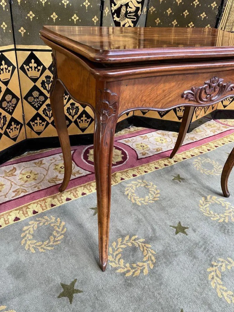 Pamono Louis XV Walnut Games Table> Game Tables