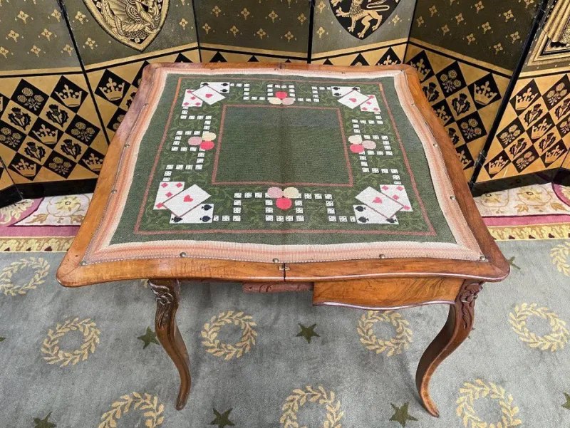 Pamono Louis XV Walnut Games Table> Game Tables