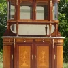 Pamono Louis XVI Bronze and Marquetry Sideboard with Curved Display Case, 1890s> Cabinets & Wardrobes
