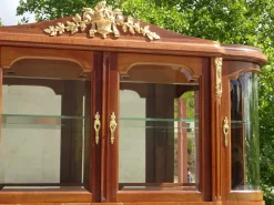 Pamono Louis XVI Bronze and Marquetry Sideboard with Curved Display Case, 1890s><noscript><img width=