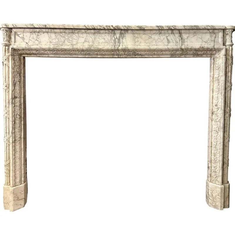 Sale Pamono Louis XVI Calacatta Marble Fireplace Mantel, 1780s