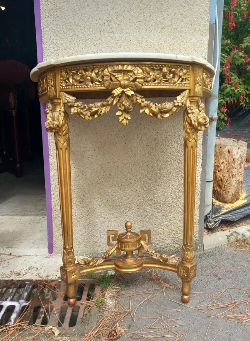 Pamono Louis XVI Demi-Lune Console, 1870s> Console Tables