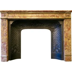 Pamono Louis XVI Fireplace Mantel in Breche Dalepp Marble> Fireplaces And Mantels