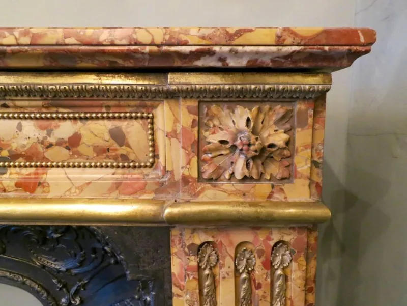 Pamono Louis XVI Fireplace Mantel in Breche Dalepp Marble> Fireplaces And Mantels