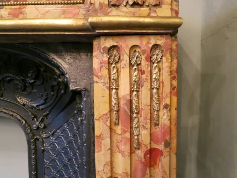 Pamono Louis XVI Fireplace Mantel in Breche Dalepp Marble> Fireplaces And Mantels