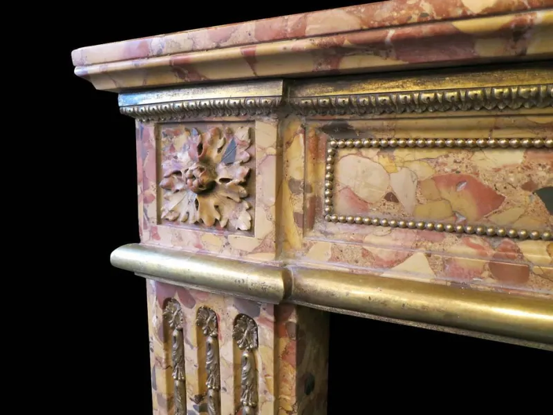 Pamono Louis XVI Fireplace Mantel in Breche Dalepp Marble> Fireplaces And Mantels