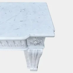 Pamono Louis XVI French Carrara Marble Fireplace Mantel, 1890s> Fireplaces And Mantels