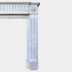 Pamono Louis XVI French Carrara Marble Fireplace Mantel, 1890s><noscript><img width=