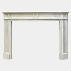 Pamono Louis XVI French Statuary White Marble Fireplace Mantel, 1880s> Fireplaces And Mantels